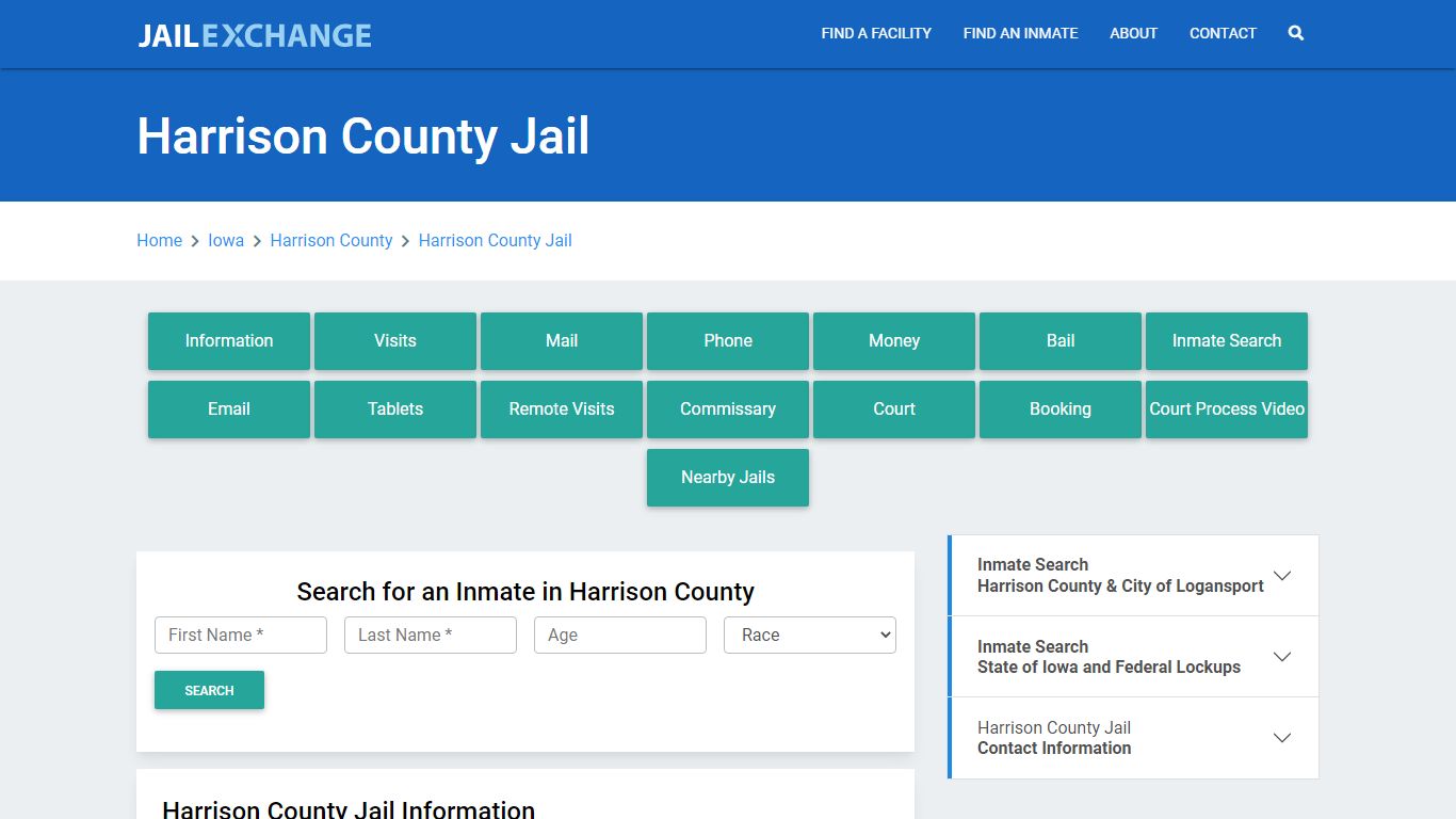 Harrison County Jail Roster Lookup, IA, Inmate Search